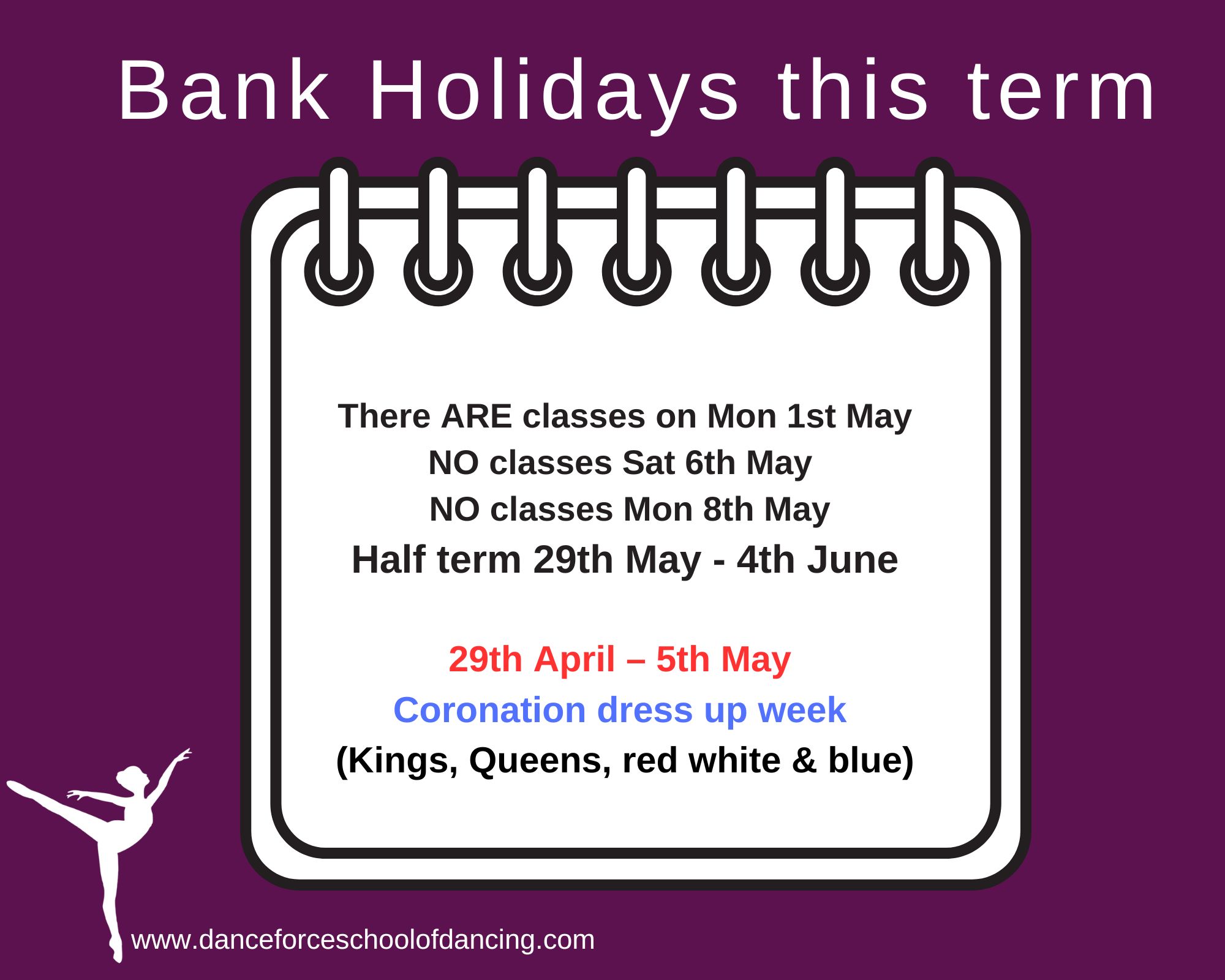 Bank Holidays this term
